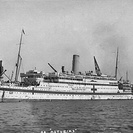 La HMHS Asturias, colpita da un siluro che non esplose il 1 febbraio. © Wikimedia Commons- Author unknown - public domain