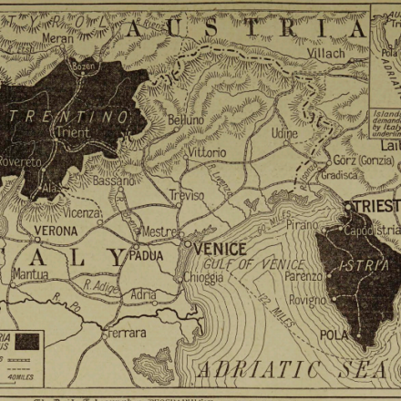 Il fronte italiano in una mappa apparsa sul The Daily Telegraph del 25 maggio 1915
