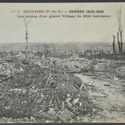 Le rovine del villaggio di Souchez. Cartolina.  © europeana.eu_attachments_207003