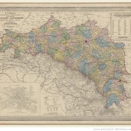 Mappa generale e carta stradale di R. A. Schulz delle Terre della Corona di Galizia,  Lodomeria e Bucovina. © B. N. F. département Cartes et plans btv1b530253088