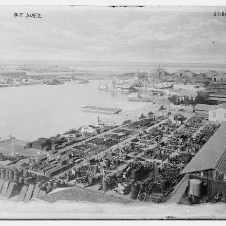 Vista aerea del Canale di Suez, 1914. © Congress Library pnp_ggbain.17703