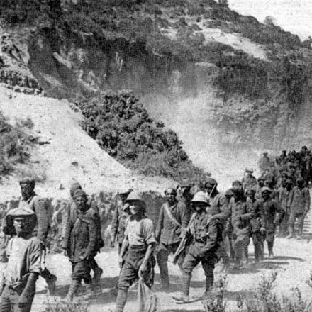 Prigionieri turchi catturati dopo la battaglia della fossa , fonte: wikipedia