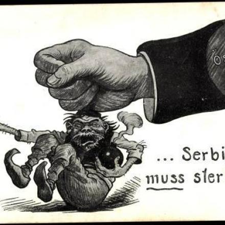 Caricatura di propaganda austriaca. © Wikipedia - Author unknown - public domain