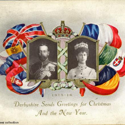 Biglietto augurale di Re Giorgio V e  della consorte Principessa Vittoria Mary di Teck