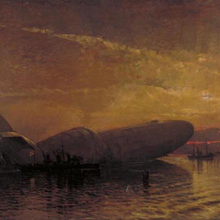 Zeppeling abbattuto nel Tamigi - di Donald Maxwell © IWM (Art.IWM ART 888)