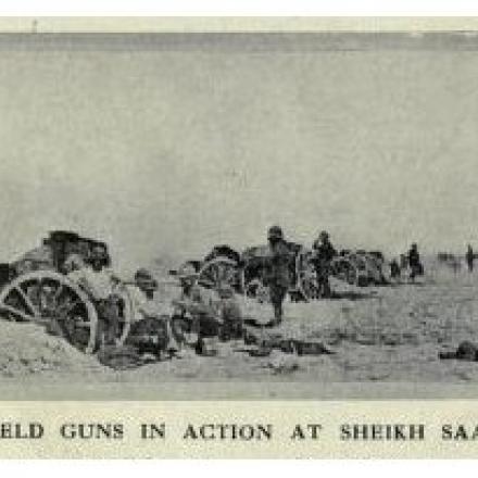 Cannoni dell'artiglieria reale in azione - Fonte The Times Storia della guerra vol. XII