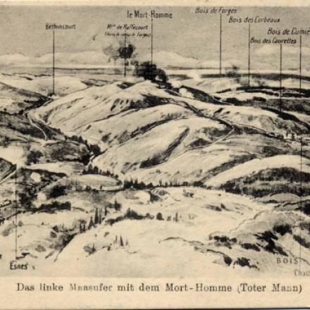 Mappa dei violenti combattimenti a Mort-Homme - Fonte: http://verdun2016.centenaire.org/