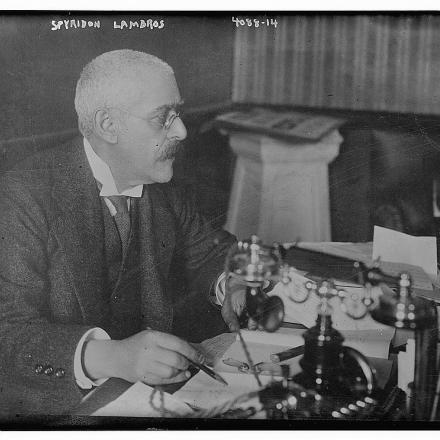 Primo ministro graco Spyridon Lambros - Fonte: Library of Congress digital id ggbain-23463 