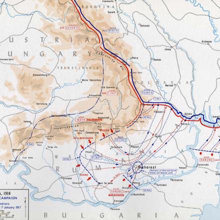 Mappa. Fase finale della campagna rumena  Mappa. Fase finale della campagna rumena