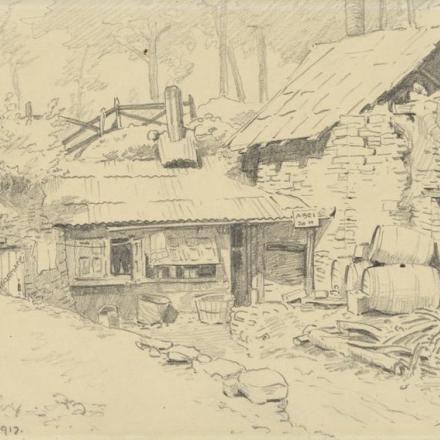 Disegno di una cucina da campo a Verdun - Fonte: © IWM (Art.IWM ART 3342)