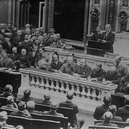 Il Presidente Woodrow Wilson al Congresso americano, 1913 - Fonte:Library of Congres. Call Nr: LC-B2- 2566-5