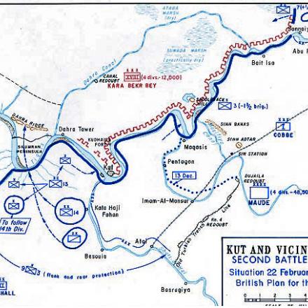 Seconda battaglia di Kut (mappa) 