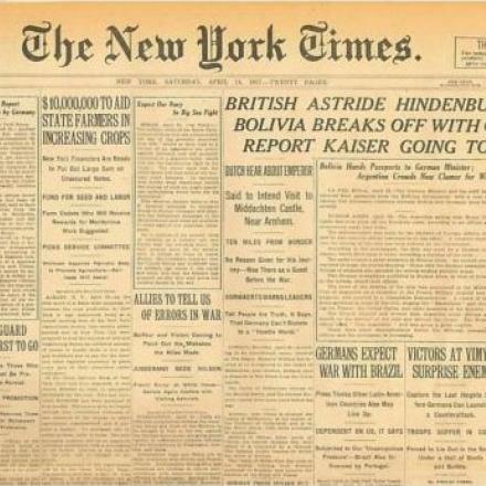 Prima pagina de The New York Times