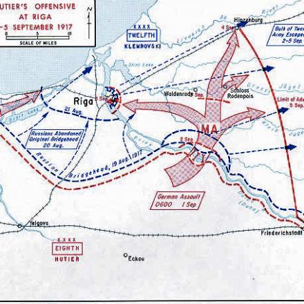 Fronte orientale, Riga (mappa) Fonte: United States Military Academy Department of History 
