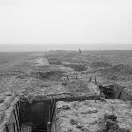 La linea del fronte britannico a ovest di Trescault prima della battaglia di Cambrai, dicembre 1917. © IWM Q 7842