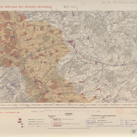 Mappa speciale delle aree devastate. 36 SW, Metz (Servizio geografico dell'esercito) © BNF département Cartes et plans -ark_12148_btv1b8593505h