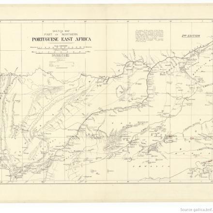 Mappa dell'Africa orientale portoghese settentrionale, 1917.  © BNF Gallica - Département Cartes et plans ark_12148_btv1b53121073p