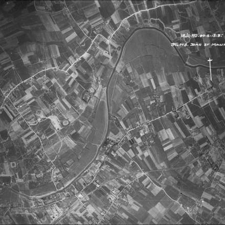 Ricognizione aerea. Il fiume Lys nell’area di Bac St Maur il 20 Maggio 1918 © IWM 