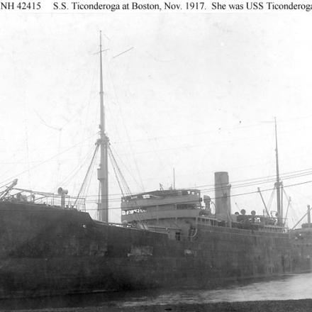 La nave U.S.S. Ticonderoga affondata in combattimento dall'U Boat U152. history.navy.mil USS_Ticonderoga