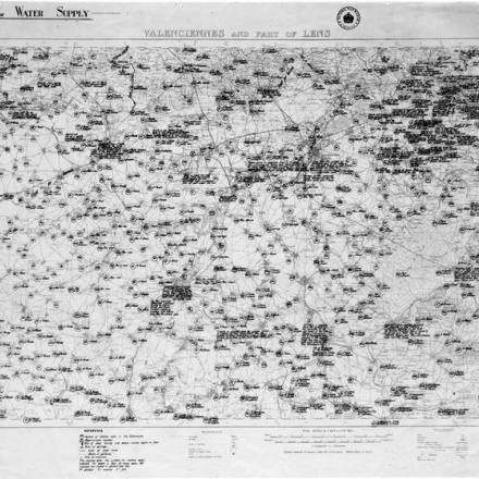 Mappa O 2670 - Approvvigionamento idrico, Valenciennes e parte di Lens. © IWM (Q 15347)