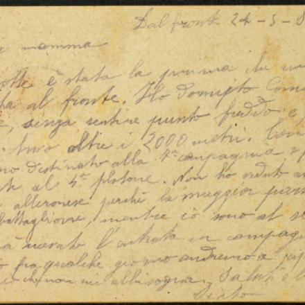 Una lettera di Sisto Monti Buzzetti. Fonte: Gruppo L'Espresso e Archivio diaristico nazionale di Pieve Santo Stefano