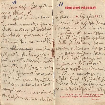 Il diario di Luigi Stacconeddu. Fonte: Gruppo L'Espresso e Archivio diaristico nazionale di Pieve Santo Stefano