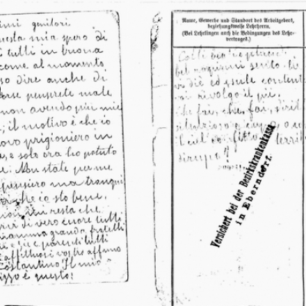 Una cartolina di Costantino Giordano. Fonte: Gruppo L'Espresso e Archivio diaristico nazionale di Pieve Santo Stefano