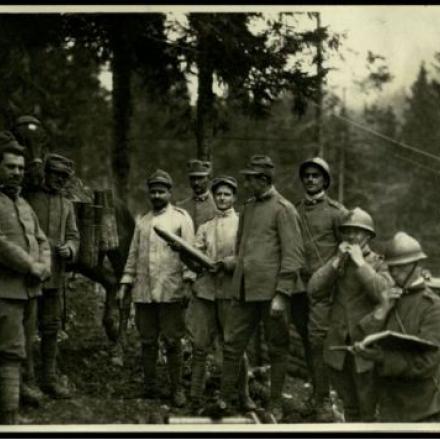 Munizioni per artiglieria nei boschi sul Monte Zebio - Fonte: Museo Centrale del Risorgimento