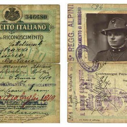Balestrazzi, tessera di riconoscimento - Fonte Diario di Guerra 1915 - 1918