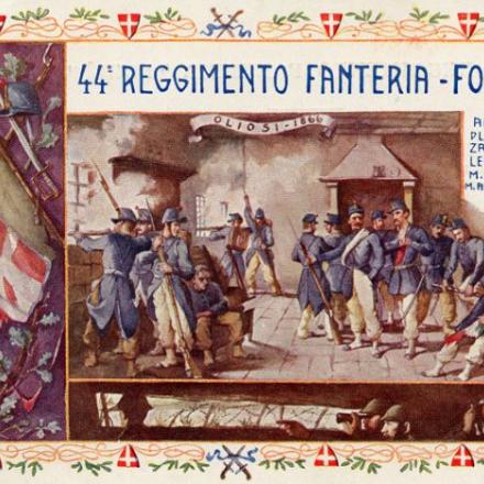 Cartolina dedicata al 44° reggimento fanteria - Fonte: Comune di Bologna