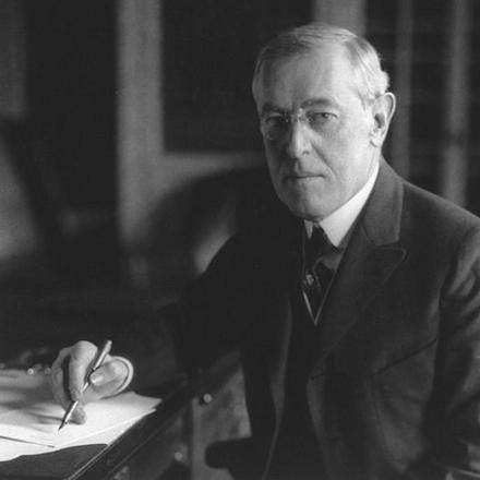 Il Presidente Wilson poco prima di intervenire al congresso americano