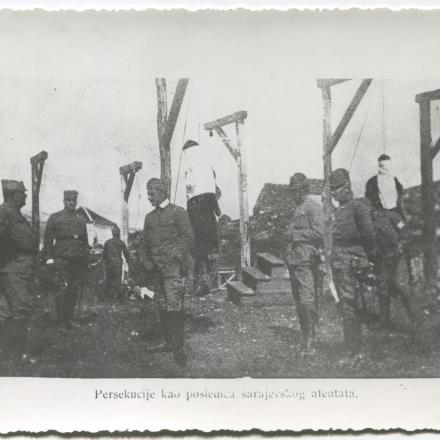 Esecuzione di Veljko Čubrilović, Danilo Ilić e Miško Jovanović, complici di Gavrilo Princip