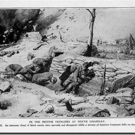 Posizioni inglesi dell'artiglieria a Neuve-Chapelle