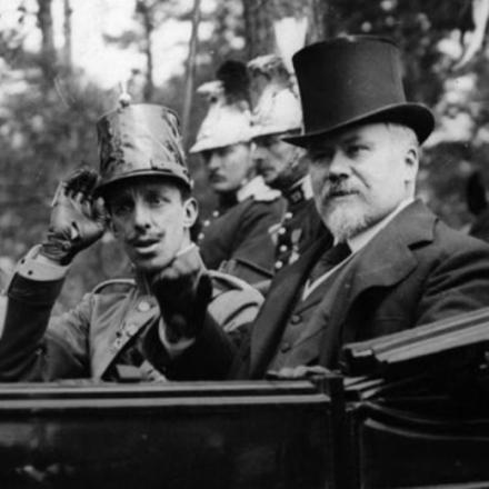 Il presidente francese Raymond Poincaré e il ministro degli Esteri russo Sergei Sazonov