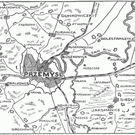 Cartina dell'assedio di Przemysl