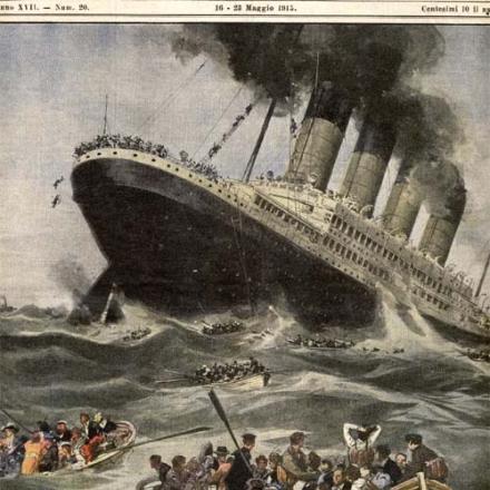 L'affondamento del Lusitania. © La Domenica del Corriere 16- 23 Maggio 1915