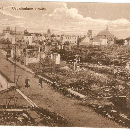 Rovine della città di Przasnysz nel 1915 a causa dei combattimenti 