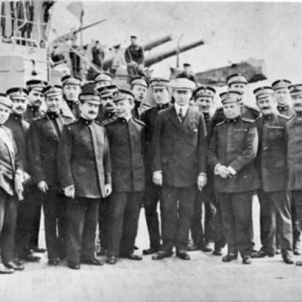 Marconi a bordo di una unità della Marina Militare Italiana 1914