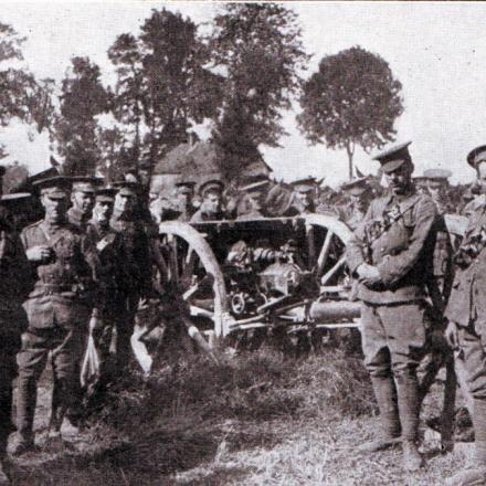 Soldati britannici durante la battaglia dell'Aisne,  1914. 