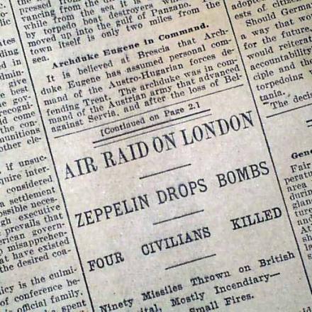 Ritaglio di giornale sul bombardamento.