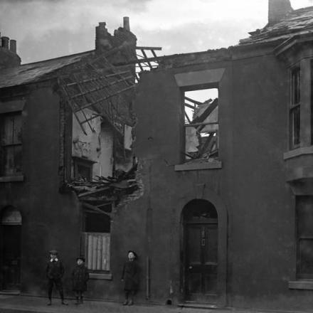 Cleveland Road, Hartlepool, distrutto dopo i bombardamenti 