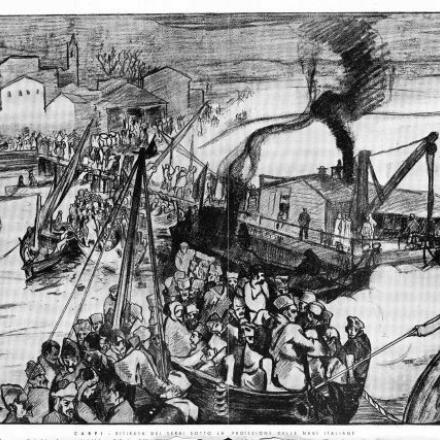 Aldo Carpi, Salvataggio esercito serbo sulle navi italiane, 1915