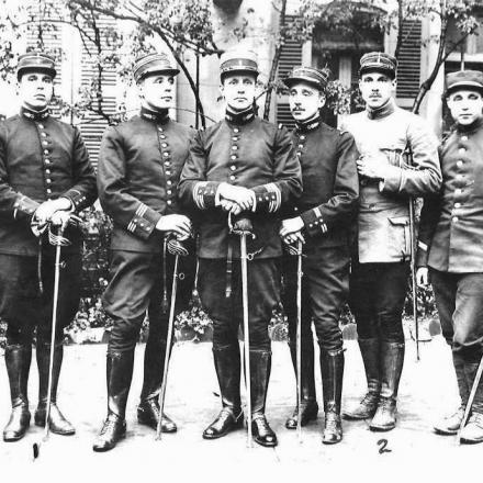 In questa foto del 1914 prima della spedizione nelle Argonne, da sinistra: Bruno, Ricciotti, Peppino, Sante, Costante, Ezio
