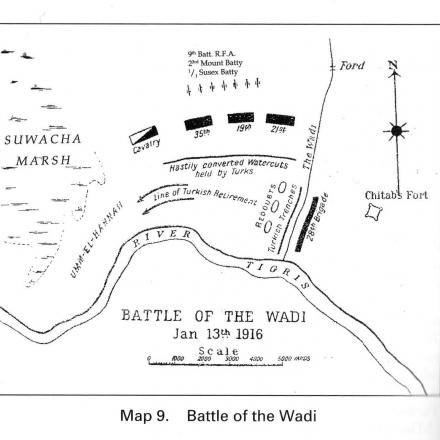 Mappa della battaglia di Wadi. © ww1live.wordpress
