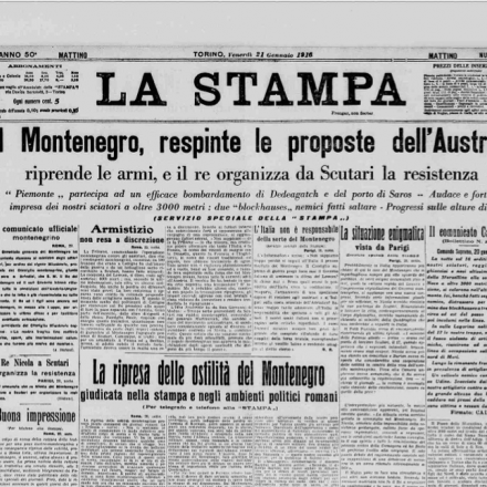La Stampa del 21-01-16. I fatti montenegrini dal punto di vista dei quotidiani - Fonte: lastampa - archivio storico