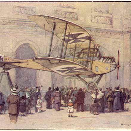 L'aeroplano aviatik tipo "Taube"- Illustrazione di Jean Navarre. Fonte: musee-armee.fr