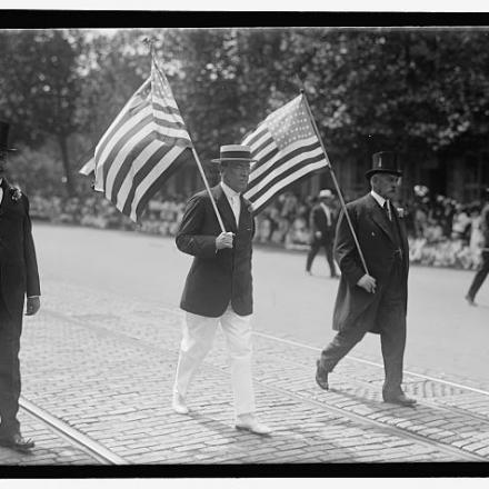 Presidente Wilson in testa alla parata - Fonte Library of Congress