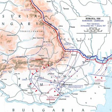Operazioni in Romania, da novembre 1916 a gennaio 1917. © U.S. Military Academy (West Point)