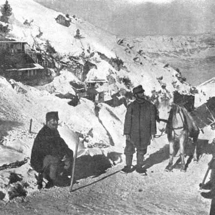 Caserma austroungarica sul fronte alpino - Fonte: Biblioteca digitale slovena  n.ETAZHP3Q 