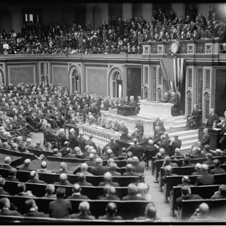 Il Presidente Woodrow Wilson al Congresso - Fonte: Library of Congress. Digital Id: cph 3c13662 